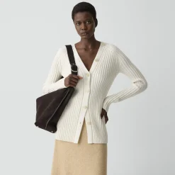 Button-Back Cardigan in Merino Wool