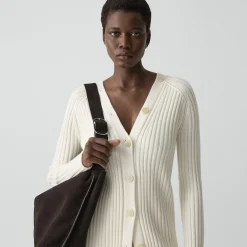 Button-Back Cardigan in Merino Wool