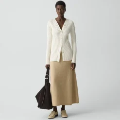 Button-Back Cardigan in Merino Wool