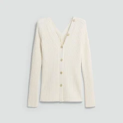 Button-Back Cardigan in Merino Wool