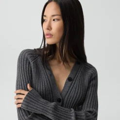 Button-Back Cardigan in Merino Wool