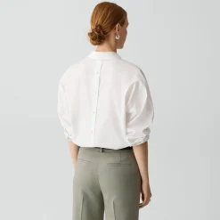 Button-Back Shirt in Relaxed Poplin
