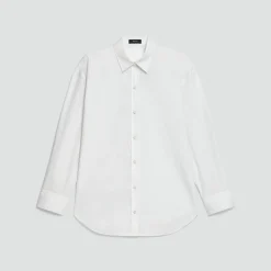 Button-Back Shirt in Relaxed Poplin