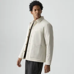 Button-Up Jacket in Motion Nylon
