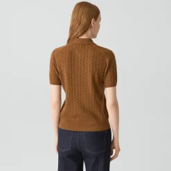 Cable-Knit Polo Shirt in Cashmere
