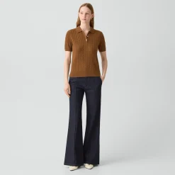Cable-Knit Polo Shirt in Cashmere