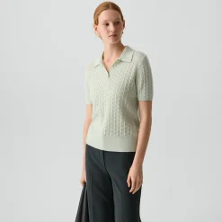 Cable-Knit Polo Shirt in Cashmere