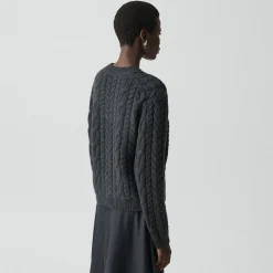 Cable-Knit Sweater in Felted Wool-Cashmere
