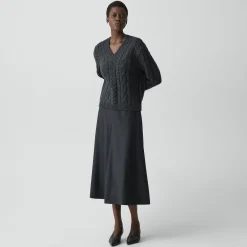 Cable-Knit Sweater in Felted Wool-Cashmere