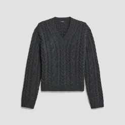 Cable-Knit Sweater in Felted Wool-Cashmere