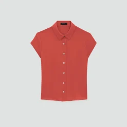 Cap Sleeve Shirt in Silk Georgette