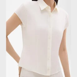 Cap Sleeve Shirt in Silk Georgette