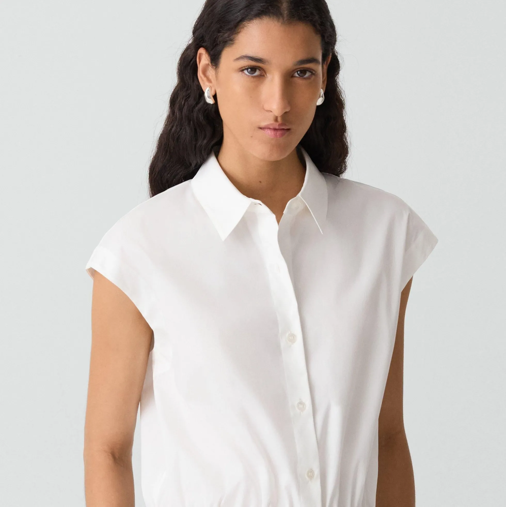 Cap-Sleeve Shirt in Good Poplin