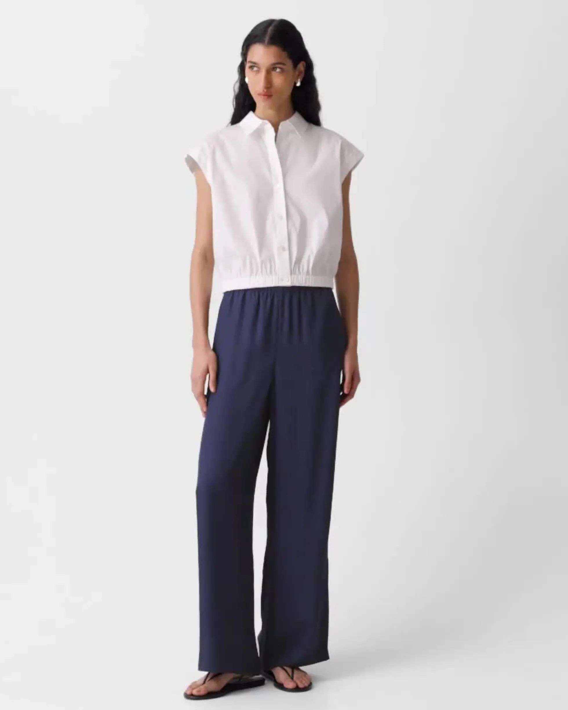 Cap-Sleeve Shirt in Good Poplin