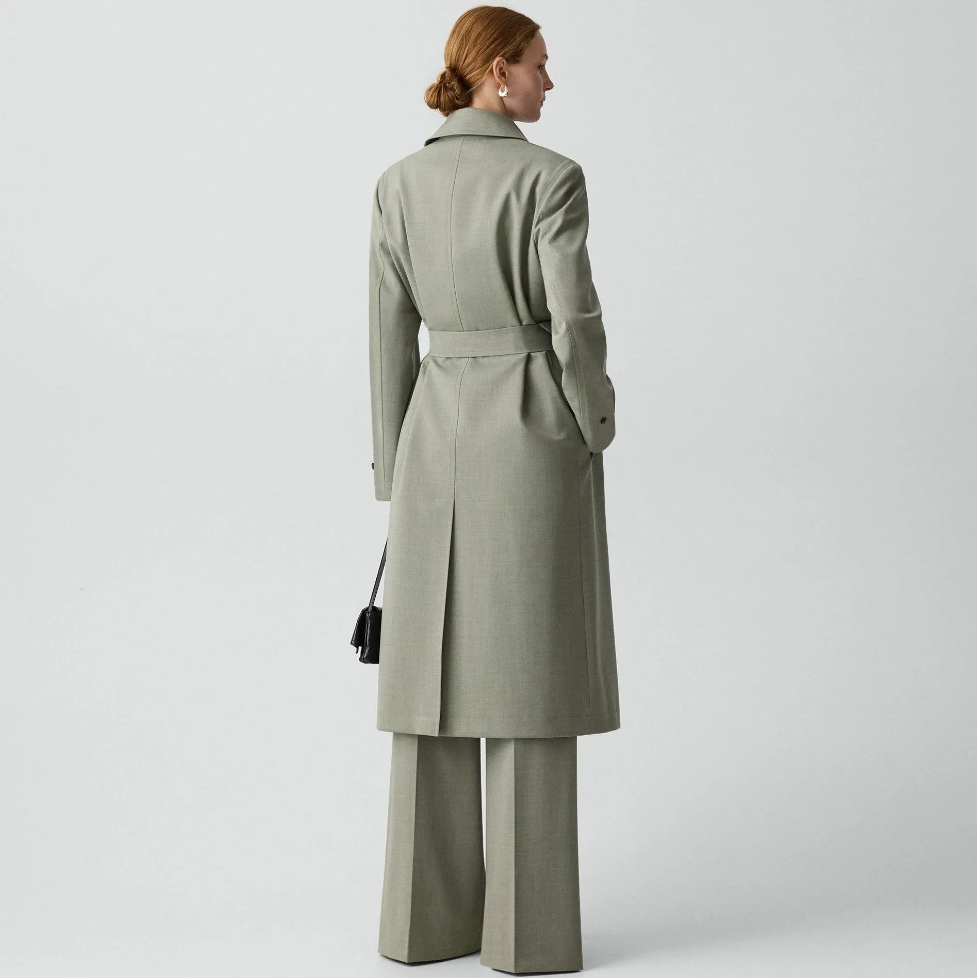Car Coat in Wool Gabardine
