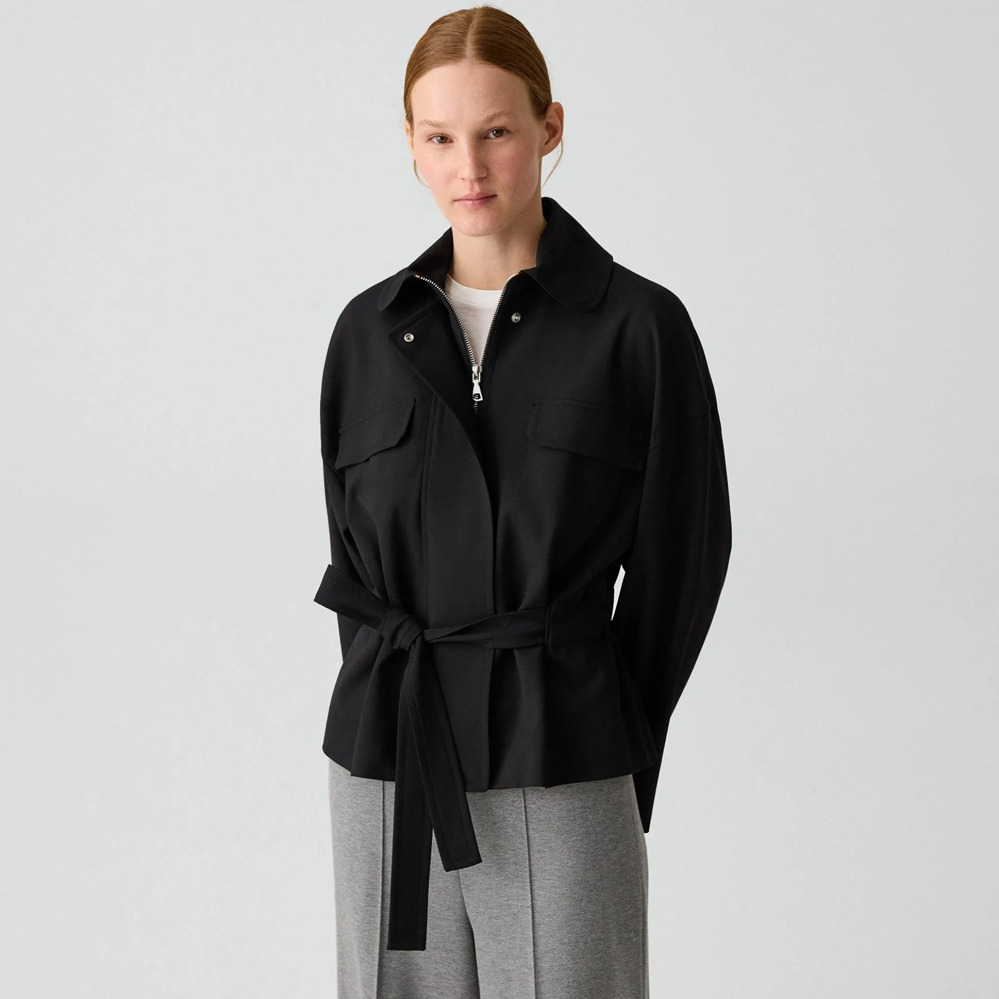 Cinched Flight Jacket in Good Wool
