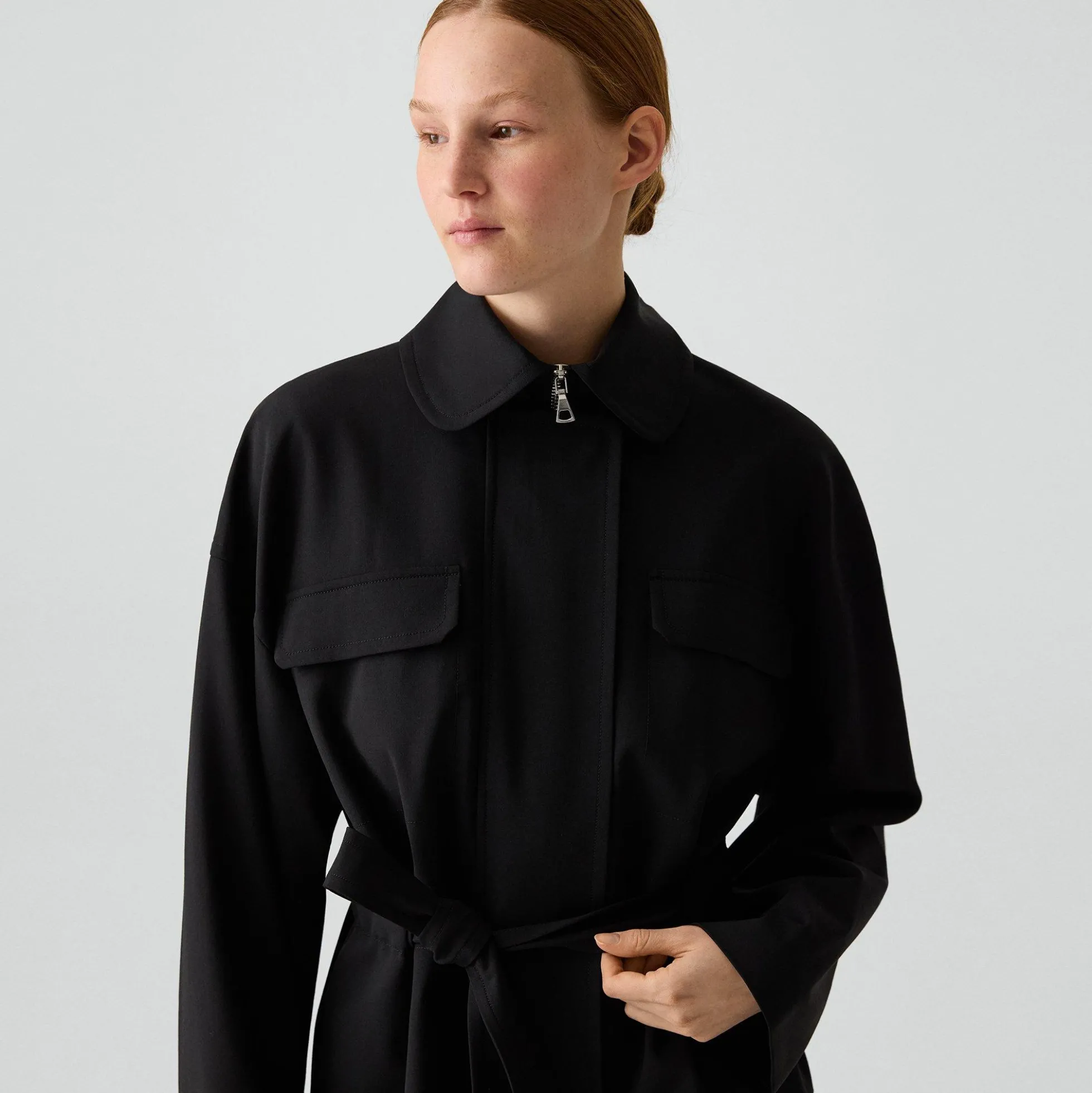 Cinched Flight Jacket in Good Wool