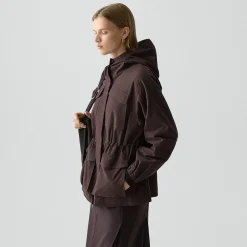 Cinched Windbreaker Jacket in Brushed Chino