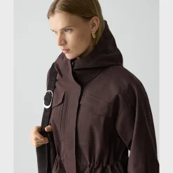 Cinched Windbreaker Jacket in Brushed Chino