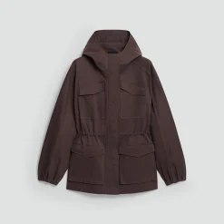 Cinched Windbreaker Jacket in Brushed Chino