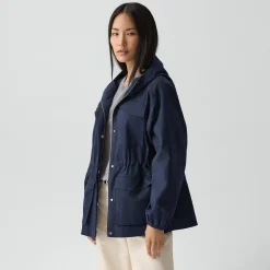 Cinched Windbreaker Jacket in Brushed Chino