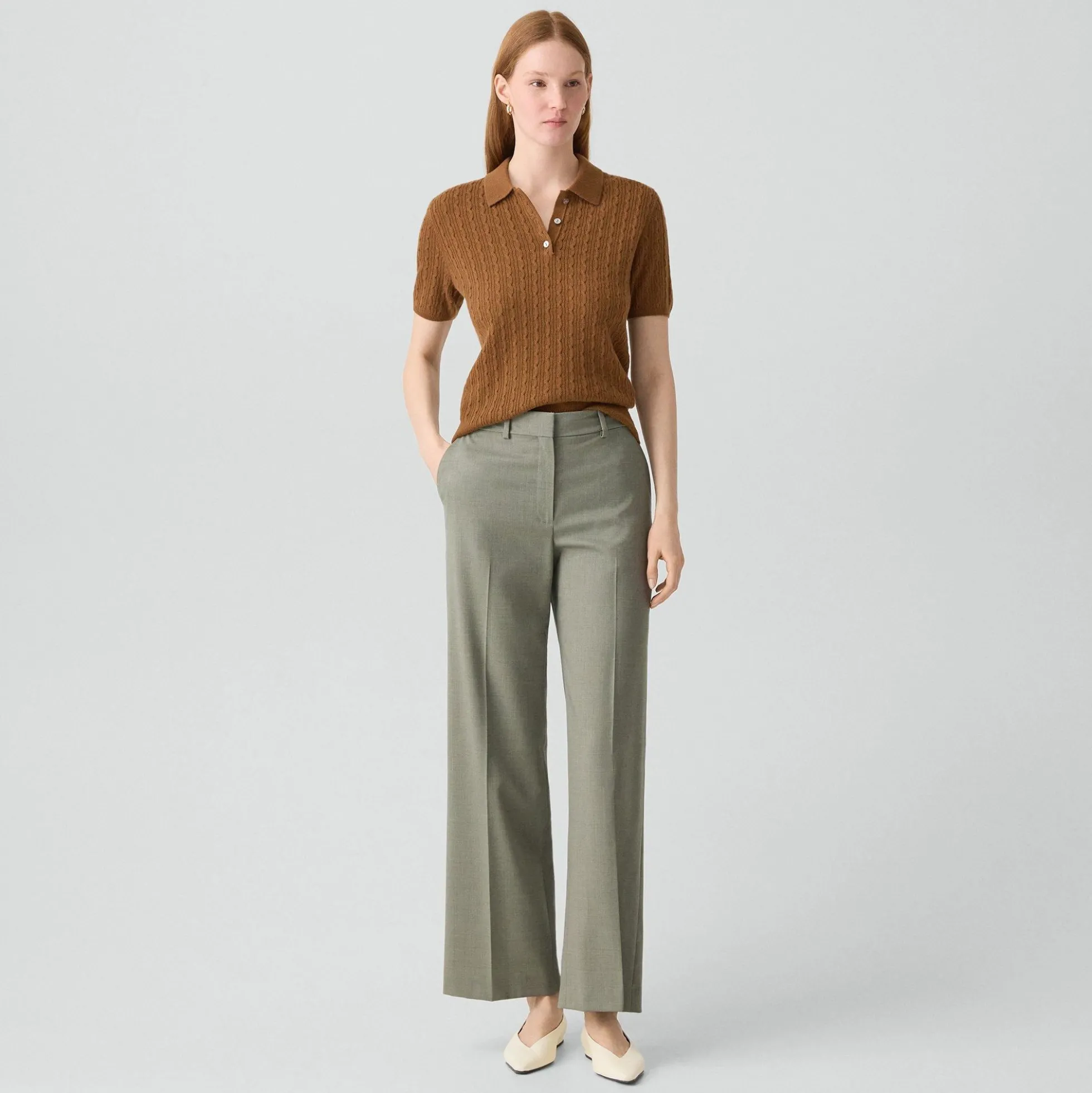 Classic Straight Pant in Wool Gabardine