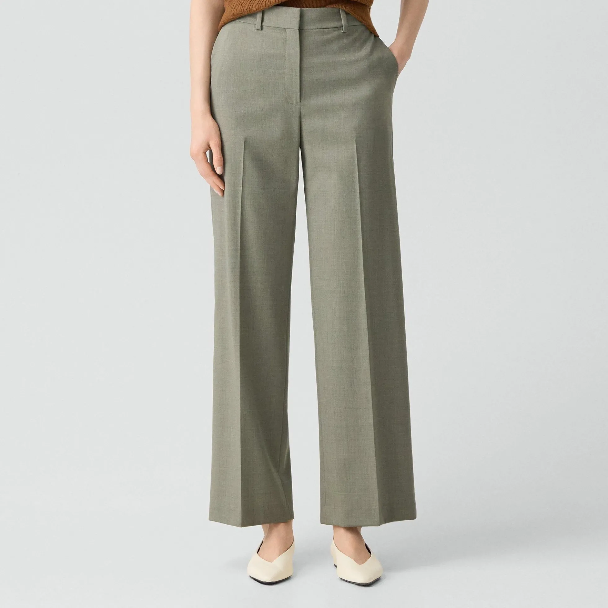 Classic Straight Pant in Wool Gabardine