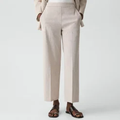 Classic Straight Pull-On Pant in Textured Linen