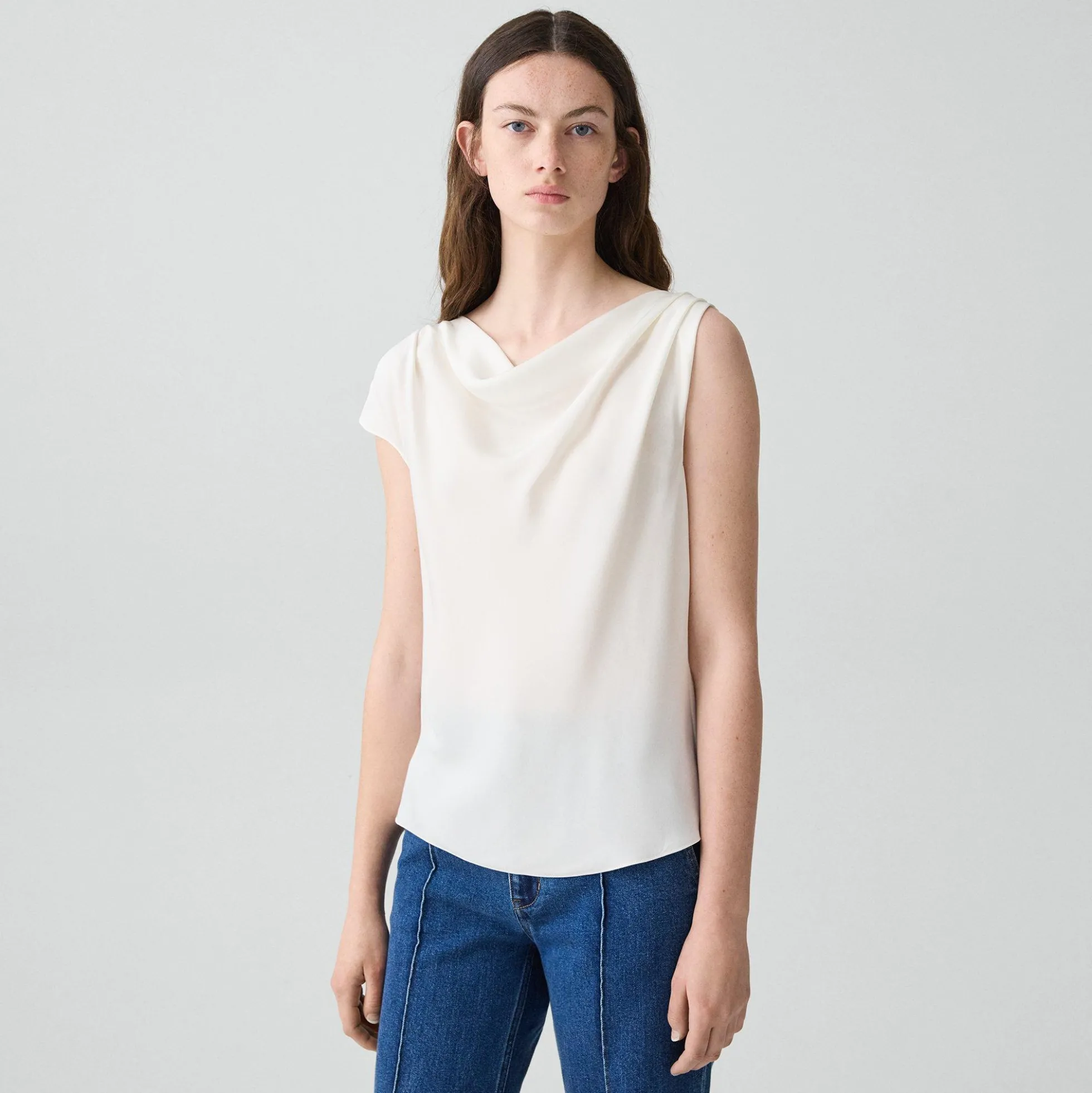 Cowl Neck Blouse in Silk Georgette