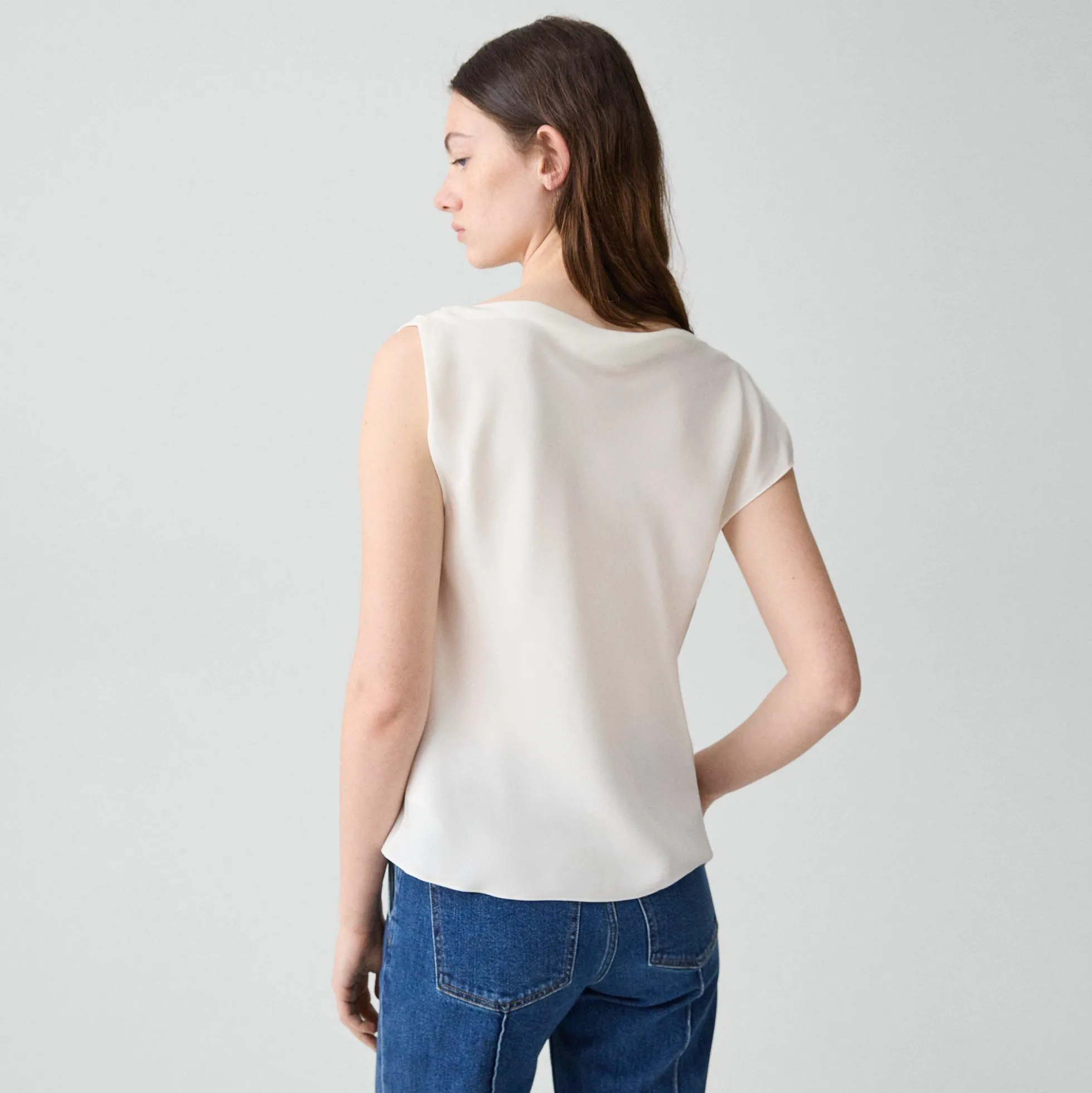 Cowl Neck Blouse in Silk Georgette