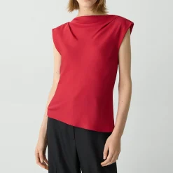 Cowl Neck Top in Silk Georgette