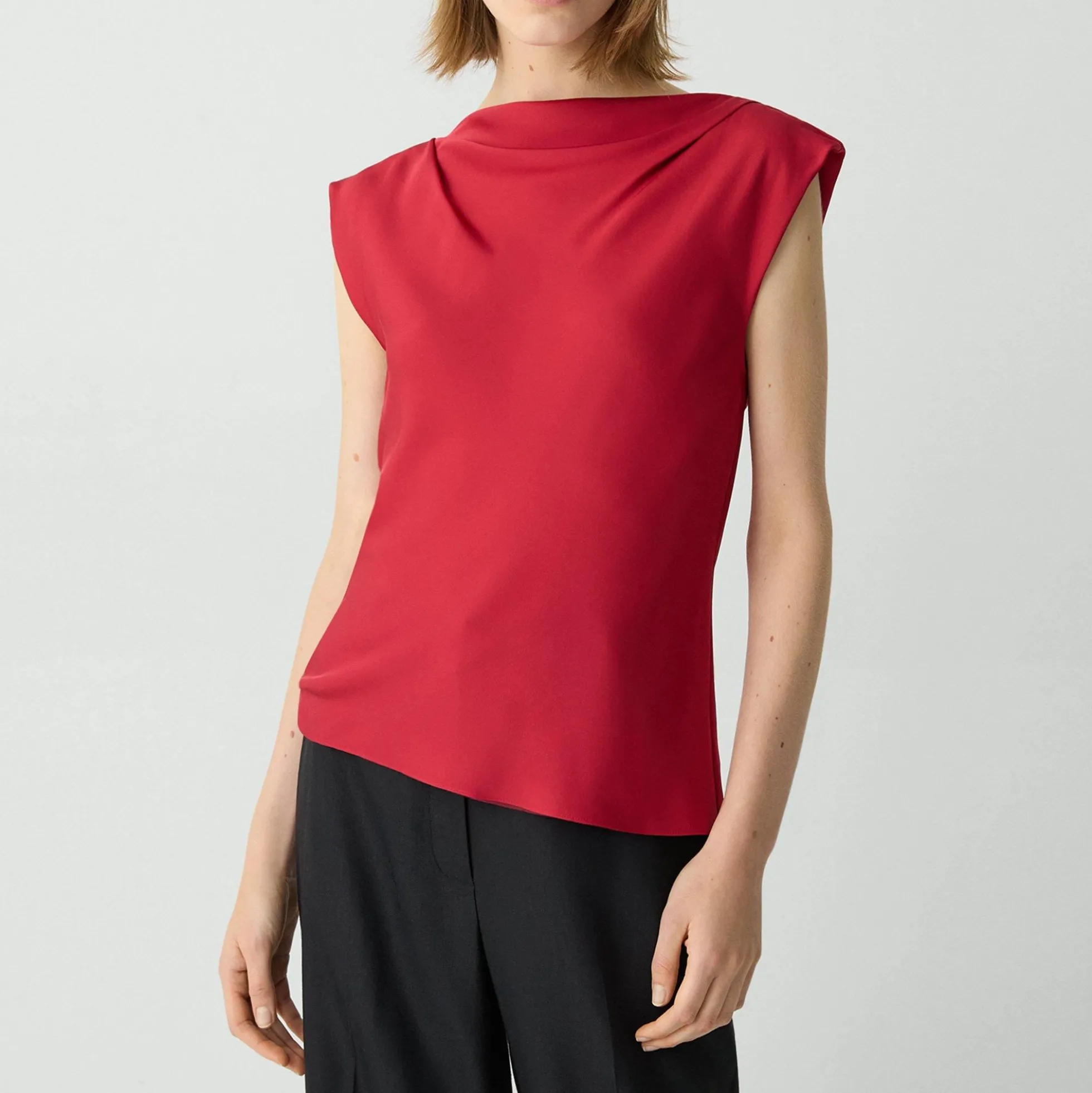 Cowl Neck Top in Silk Georgette