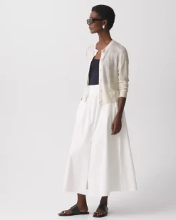 Crewneck Cardigan in Linen Knit