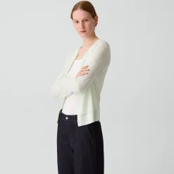 Crewneck Cardigan in Linen Knit