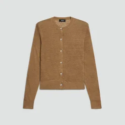 Crewneck Cardigan in Linen Knit