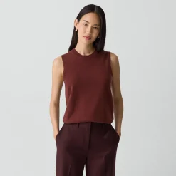 Crewneck Shell Top in Cashmere