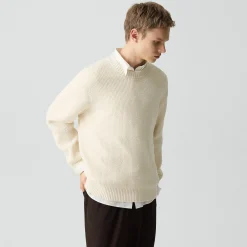 Crewneck Sweater in Cotton Silk Slub