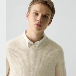 Crewneck Sweater in Cotton Silk Slub