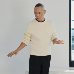 Crewneck Sweater in Cotton Silk Slub