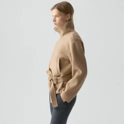 Cropped Anorak Jacket in Textured Wool-Cashmere