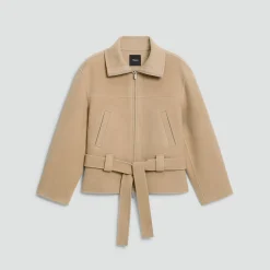 Cropped Anorak Jacket in Textured Wool-Cashmere