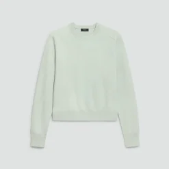 Cropped Crewneck Sweater in Light Bilen