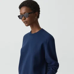 Cropped Crewneck Sweater in Light Bilen