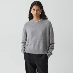 Cropped Crewneck Sweater in Cashmere