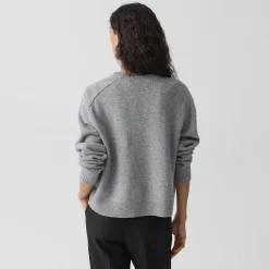 Cropped Crewneck Sweater in Cashmere