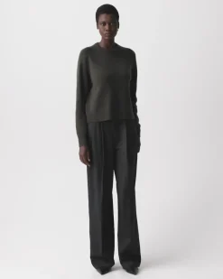 Cropped Crewneck Sweater in Cashmere