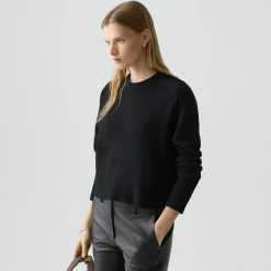 Cropped Crewneck Sweater in Cashmere