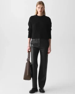 Cropped Crewneck Sweater in Cashmere