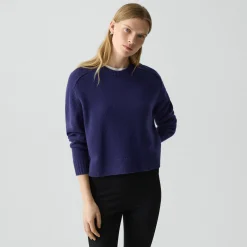 Cropped Crewneck Sweater in Cashmere