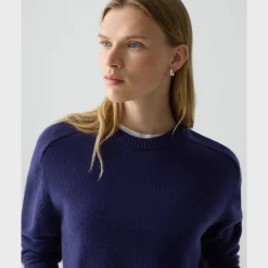 Cropped Crewneck Sweater in Cashmere